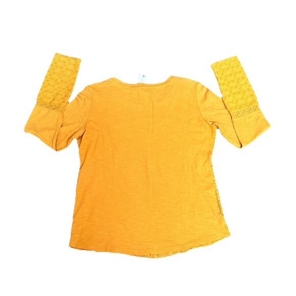 Anthropologie Eze Sur Mer Cotton Top Yellow, Long Sleeve, Size Small Boho NWT - Picture 3 of 12